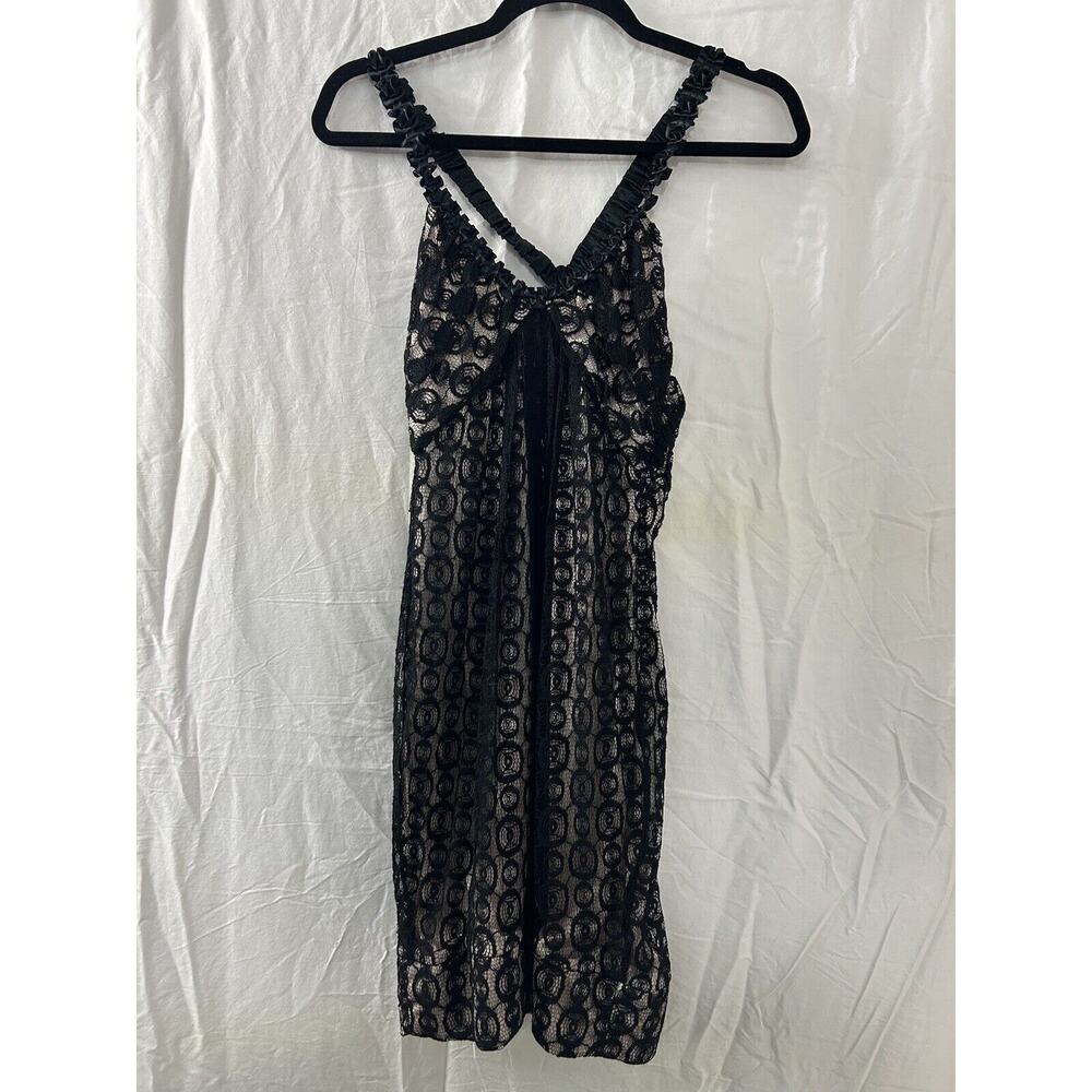 Arden B Crochet Dress Womens XS Black Racerback Tank Festival‎ Goth Rave Y2K 90s